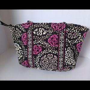 🖤🩷 Vera Bradley Quilted Floral Tote Bag Purse Black Pink White Shoulder Tote